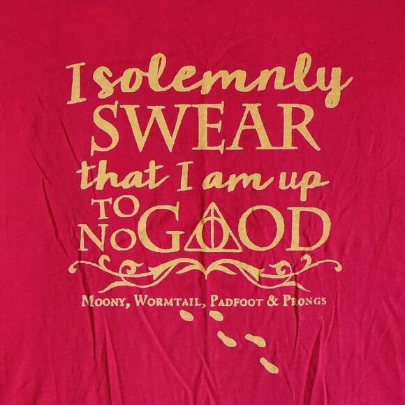 Hiclol red Harry Potter I solemnly swear that I'm up to no good t shirt sz M - Picture 4 of 12